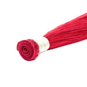 สำหรับผมต่อ Genius Weft เกรด 12A Remy สีแดงหยิก 28 นิ้ว - Product Image 3