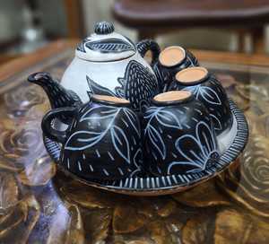 Hot Sale Luxurious Authentic Indonesia Creative Handmade Vintage Painted <b>Ceramic</b> Clay Terracotta Teaware Coffee <b>Tea</b> <b>Pot</b> Sets - Product Image 3