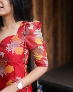 Moessonseizoen Speciale Mooie Bloemenprint Halve Mouw Patroon Puur Organza Zijde Kurti Voor Vrouwen Of Meisjes Dragen Tegen Lage Prijs