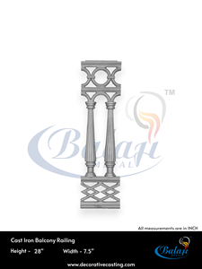 Reja de Balcón de Hierro Fundido, Moldeado en Arena, Acabado Super Shot Blast, Diseño de Barandilla Resistente para Exteriores, Venta Directa de Fábrica al por Mayor - Product Image 4