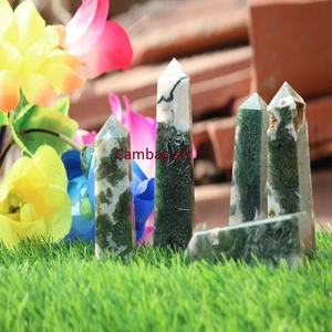 Venta al por mayor de alta calidad en forma de punto musgo ágata labradorita piedra inspirada India budismo tallado joyería otras artesanías de cristal - Product Image 4