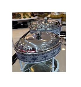 Plato de frotamiento de acero inoxidable de diseño fabuloso con soporte de Color blanco de hierro, calentador de alimentos, plato de frotamiento para uso en eventos y fiestas - Product Image 3