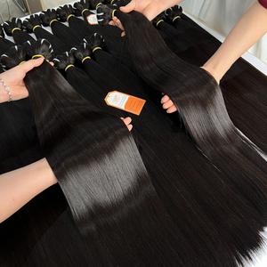 Super doble dibujado 12A extensiones de cabello virgen vietnamita sin procesar pelo crudo cutícula alineada hueso trama recta - Product Image 4