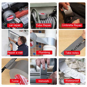 Cinta Adhesiva Impermeable Superfuerte Versátil de Color Gris Plateado para Paredes, Plásticos, Vidrio, Madera y Metal - Product Image 2