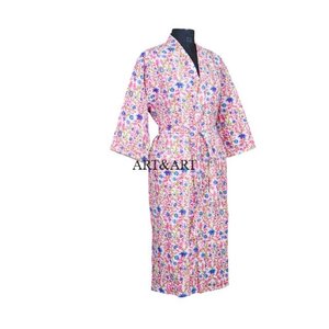 Beautiful Elegant Luxury Floral Printed Vintage Kantha Kimono Jacket FreeSize Front Open Belt Robe Summer Casual Wear Great - Product Image 5