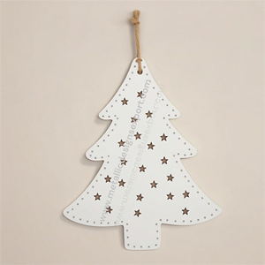 Adorno de árbol de Navidad de Metal personalizable, patrón estrellado elegante para proyectos de vacaciones personalizados, sublimación en blanco, MOQ 50 Uds. - Product Image 6