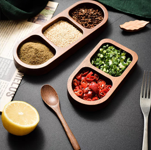 Aménagement multi-fentes en bois massif durable et esthétique naturel pour l'organisation Plateau en bois divisé pour la cuisine et la restauration - Product Image 2