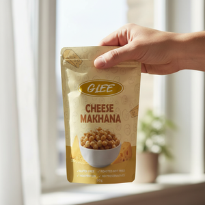 Makhana au fromage dur salé faible en gras, cuit au four, 50g, sachet souple |   Snacks aux noix Crunchy Fox - Product Image 2
