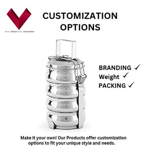 Vente en gros de qualité supérieure en acier inoxydable Tiffin Box 4 compartiments pour le déjeuner Bento Food Carrier School Friendly 10x4 - Product Image 3