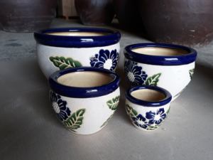 [Jason] Juego de Macetas de Cerámica Modernas Esmaltadas al por Mayor |   Tazón para Interiores |   Macetas de Porcelana con Forma de Flor para Jardín y Balcón - Product Image 2