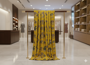 Tissu Popeline Léger et Respirant 100% Coton Biologique Peigné, Imprimé Liberty Jaune, Vente en Gros pour Garçons - Product Image 2