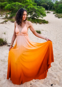 ชุดเดรสยาวถึงพื้นคอวีสำหรับผู้หญิง,ชุดชายหาดโชว์หลังแขนกุดสุดเซ็กซี่ - Product Image 2