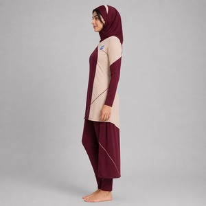 Durable Women's 4 Piece Modest Casual <b>Burkini</b> Set Full Coverage Muslim <b>Swimwear</b> Quick Dry Breathable Custom Logo Wholesale - Product Image 5