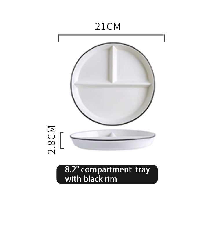 8.2"  3-section (white with black rim)