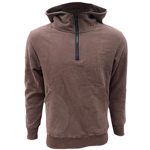 Sweat à capuche personnalisé avec quart de fermeture éclair Pull à capuche uni en coton pour hommes Col haut Sweat à capuche décontracté avec poche - Product Image 1