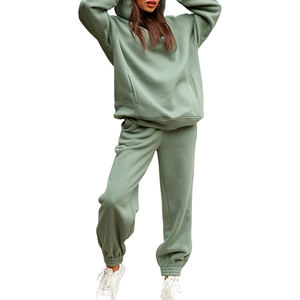 Ensemble de survêtement en molleton pour femme, pull d'hiver, jogging, sweat-shirt chaud, tenue de sport, tenue de sport pour la salle de sport, tenue de détente, deux pièces - Product Image 3