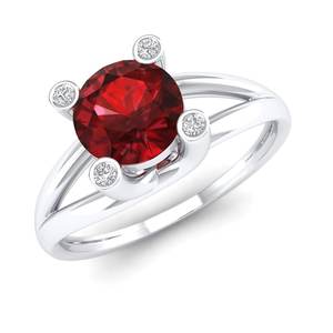 Anillos de Compromiso de Plata de Ley 925 con Granate de Lujo REYES, Precio al por Mayor, Anillo de Boda con Moissanita, Joyería Fina - Product Image 2