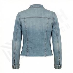 Veste en jean décontractée personnalisée pour hommes, grandes tailles, 100% coton, option logo sur le devant, respirante, veste d'hiver - Product Image 2