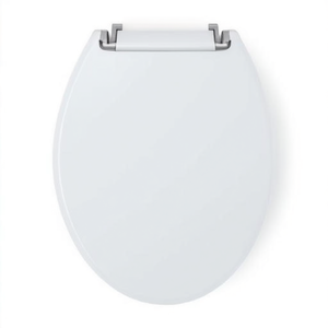Sedile WC Universale in Legno Laccato Bianco Lucido con Cerniere Cromate - Product Image 3