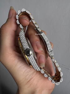 Người Đàn Ông Sang Trọng Moissanite Tự Động Đồng Hồ Con Trỏ Quay Số Hiển Thị 904L Thép Không Gỉ Tùy Chỉnh Thiết Kế Hai Tone Mạ Kim Cương Đồng Hồ - Product Image 3