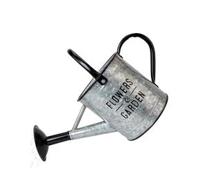Galvanized Metal Garden Watering <b>Can</b> With Black Handle and Shower Watering Pot and Watering Pitcher - Product Image 1