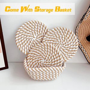 Meilleur artisanat Dessous de verre de table Conception de corde de coton pour les fêtes et la vaisselle Tapis et tampons décoratifs à fonctions multiples - Product Image 3