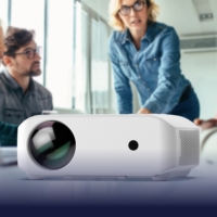 Projecteur VIVIBRIGHT F10, qualité 1080P, objectif à mise au point manuelle, design portable avec prise en charge jusqu'à 4K