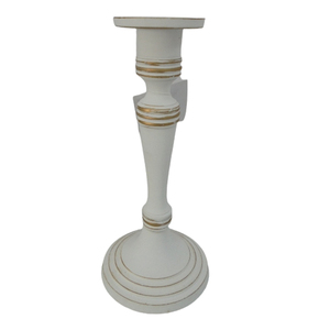 Aluminum Candle Pillar <b>Holder</b> OFFWHITE W/GOLD Color Candle <b>Holder</b> For Wedding & Hotel Decoration Handmade - Product Image 1