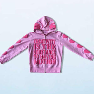 Vente en gros du fabricant Sweats à capuche imprimés 100% coton 3D épais Logo brodé Streetwear personnalisé Vêtements d'hiver à fermeture éclair intégrale - Product Image 4