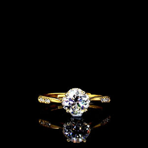 Bague de fiançailles personnalisée avec diamant cultivé en laboratoire LR15570 pour alliance en or 10K 14K 18K certifiée IGI Aniva Brilliant - Product Image 1