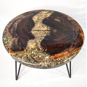 Mesa de Resina de Acero Inoxidable para Decoración de Hoteles y Restaurantes, Acabado Dorado, Diseño Moderno con Mesa de Resina Personalizada - Product Image 6