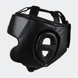 Casque de boxe protecteur pour adultes unisexe en cuir PU couleur unie avec fermeture auto-agrippante - Product Image 3