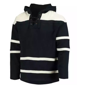 Sweat à capuche Techwear personnalisé, sweat à capuche unique pas cher, sweat à capuche de hockey, jersey de hockey sur glace en twill avec capuche, jersey de hockey à lacets - Product Image 3