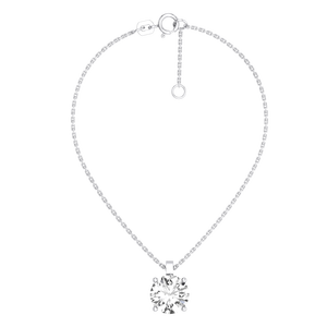 Collier en argent plaqué or avec diamant de laboratoire de haute qualité 3 carats, clarté EF, couleur VS, chaîne au design mignon, pour femme, fiançailles, fête - Product Image 2