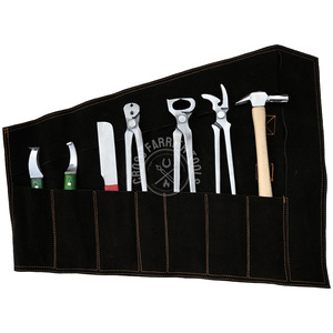 Kit d'entretien des sabots de cheval vétérinaire, ensemble d'outils de maréchal-ferrant avec tire-clous, couteau à sabots, couteau à boucle, marteau, outil de dépose et clincher - Product Image 2