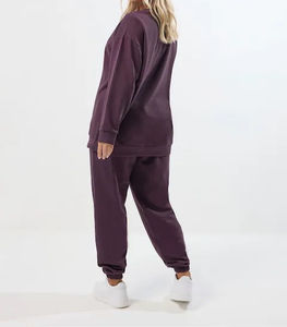 Best Quality 100% Cotton Oversized Fitness Custom <b>Tracksuit</b> Set <b>pink</b> Plus Size Ladies Women's Fleece Sweat Suit Set - Product Image 5