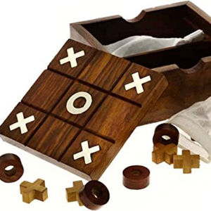 Jeu de Tic Tac Toe Deux en Un Jouets en Bois Jeux de Tic Tac Toe en Bois Fait Main de Haute Qualité pour Enfants - Product Image 1