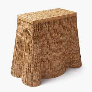 Vivienne Petite Table Console Festonnée en Rotin Convertible Antique Accent Table d'appoint Rangement Entrée Villa Salon Hôtel Chambre - Product Image 2