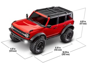 Coche Teledirigido Todoterreno 4WD RC Crawler RTR 1/18 TRX-4M <span class=keywords><strong>Ford</strong></span> <span class=keywords><strong>Bronco</strong></span> con Chasis de Acero, Motor 180, Batería LiPo 2S, 60 Minutos de Autonomía, Alcance de 50m y Luces LED - Product Image 4