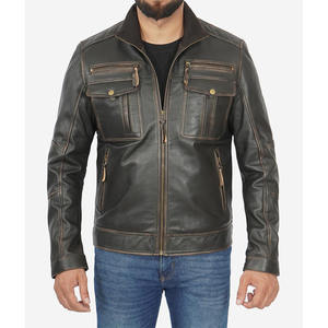 แจ็กเก็ตหนังสำหรับผู้ชายเสื้อแจ็กเก็ตหนังขี่มอเตอร์ไซด์และรถแข่งออโต้สำหรับผู้ชายขายส่งโลโก้ที่มีคุณภาพสูง - Product Image 5