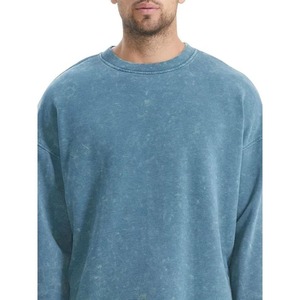 Sweat-shirt à col rond surdimensionné pour homme, couleur unie, 100% coton, molleton français, pull décontracté pour l'hiver - Product Image 3