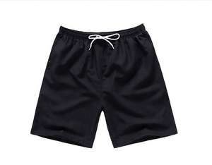 Short de plage décontracté pour homme, personnalisable, service OEM, été, uni, brodé, séchage rapide, écologique, en toile, taille mi-haute, respirant, avec lacets - Product Image 2