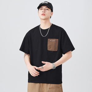 Fashion Brand Men's <b>Top</b> 2025 Summer New High-End Style <b>Short</b>-<b>Sleeved</b> Loose Casual T-Shirt Solid Pattern <b>Knitted</b> Fabric - Product Image 2