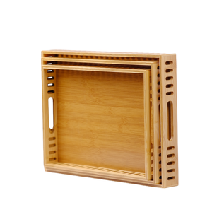 Wooden Tray <b>Tea</b> Cutlery Tray Storage Tray Fruit <b>Plate</b> Decorative Food Bamboo Rectangle - Product Image 4