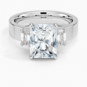 Anillo de tres piedras de diamante de moissanita de plata 925 de alto brillo, laboratorio de alta calidad creado, compromiso de moda o regalos de joyería de boda - Product Image 1