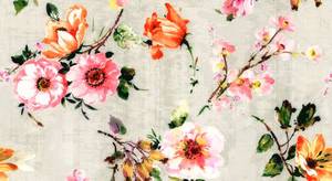 Sillón Katarina Hecho de Madera de Teca Maciza y Tela de Terciopelo con Diseño de Flores de Durazno. - Product Image 6