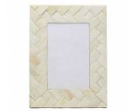Cadre photo élégant fait main éco-responsable en os incrusté, décoration artisanale pour la maison, options personnalisables, à poser sur table/mur