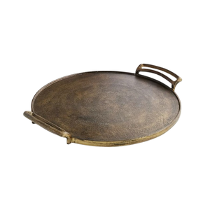 ถาดอลูมิเนียมทองเหลืองทรงสี่เหลี่ยมสไตล์โบราณสำหรับตกแต่งบ้านโรงแรมทำจากโลหะดีไซน์งานหัตถกรรม - Product Image 3