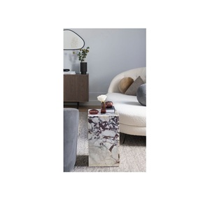 Mesa auxiliar moderna de mármol para sala de estar de buena calidad, mesas de centro de lujo para hotel, mesa auxiliar de acero inoxidable a la venta - Product Image 1