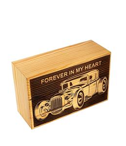 Urnas de cremación de madera hechas a mano Vintage Car para cenizas humanas Urna funeraria de árbol de la vida grande para adultos (250 LB - Pinewood Love) - Product Image 3